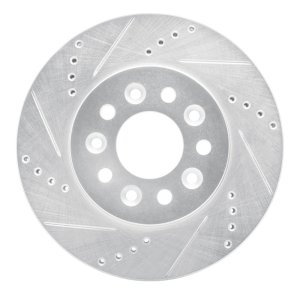 Ford Freestar Brake Rotor (1) - Front Left - R1 Concepts - Drilled & Slotted - Silver - `04-`07